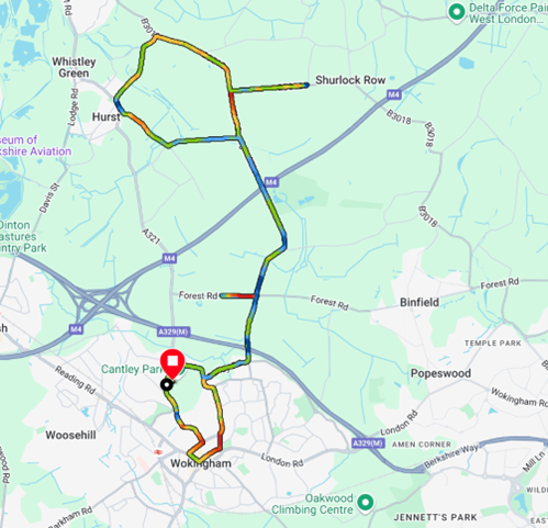 Wokingham Half Marathon Route Map