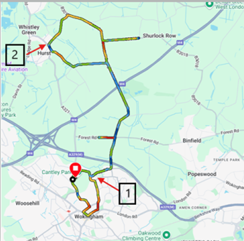 Wokingham Half Marathon Support Map